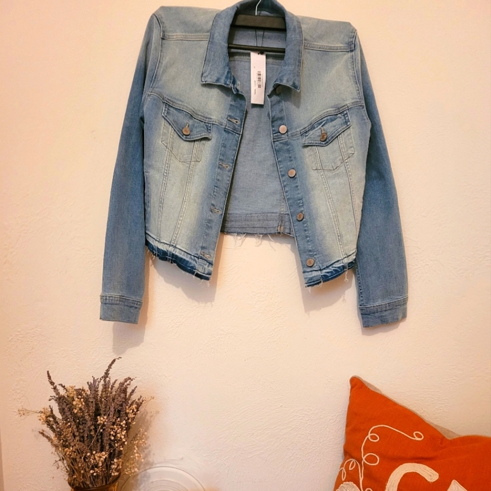 The Drop Distressed Denim Jacket